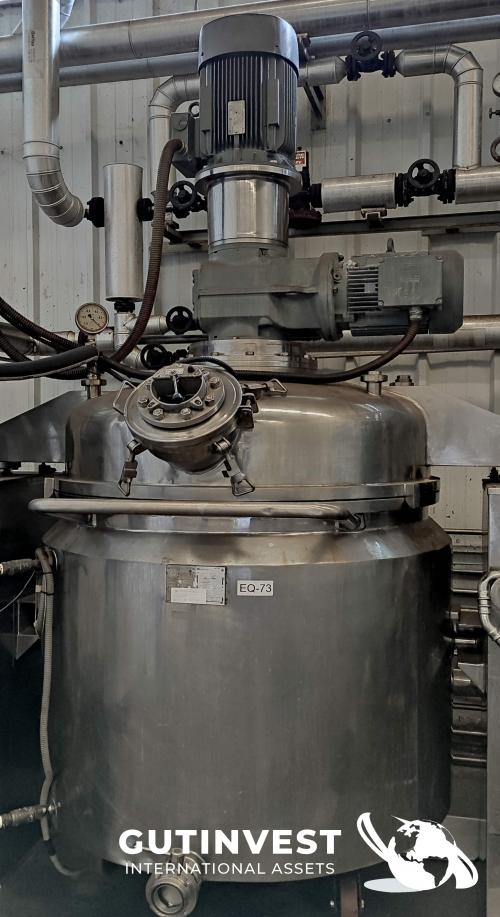 Mezclador - Reactor de 1.000lts con homogeneizador