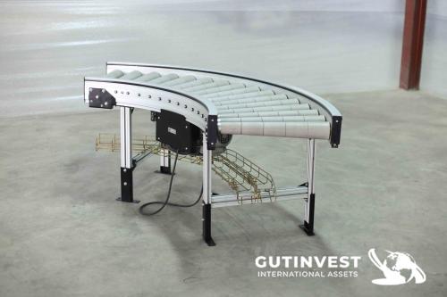 Mesa de rodillos motorizada curva (1700 x 510 mm)