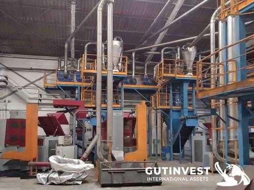 Complete line for sale for recycling tires - 10.000T/year.