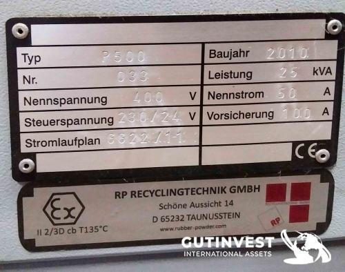 Complete line for sale for recycling tires - 10.000T/year.