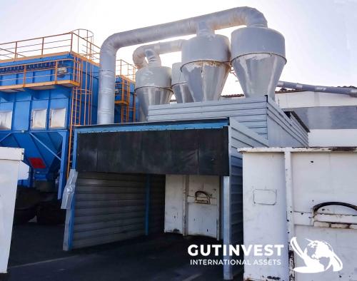 Complete line for sale for recycling tires - 10.000T/year.