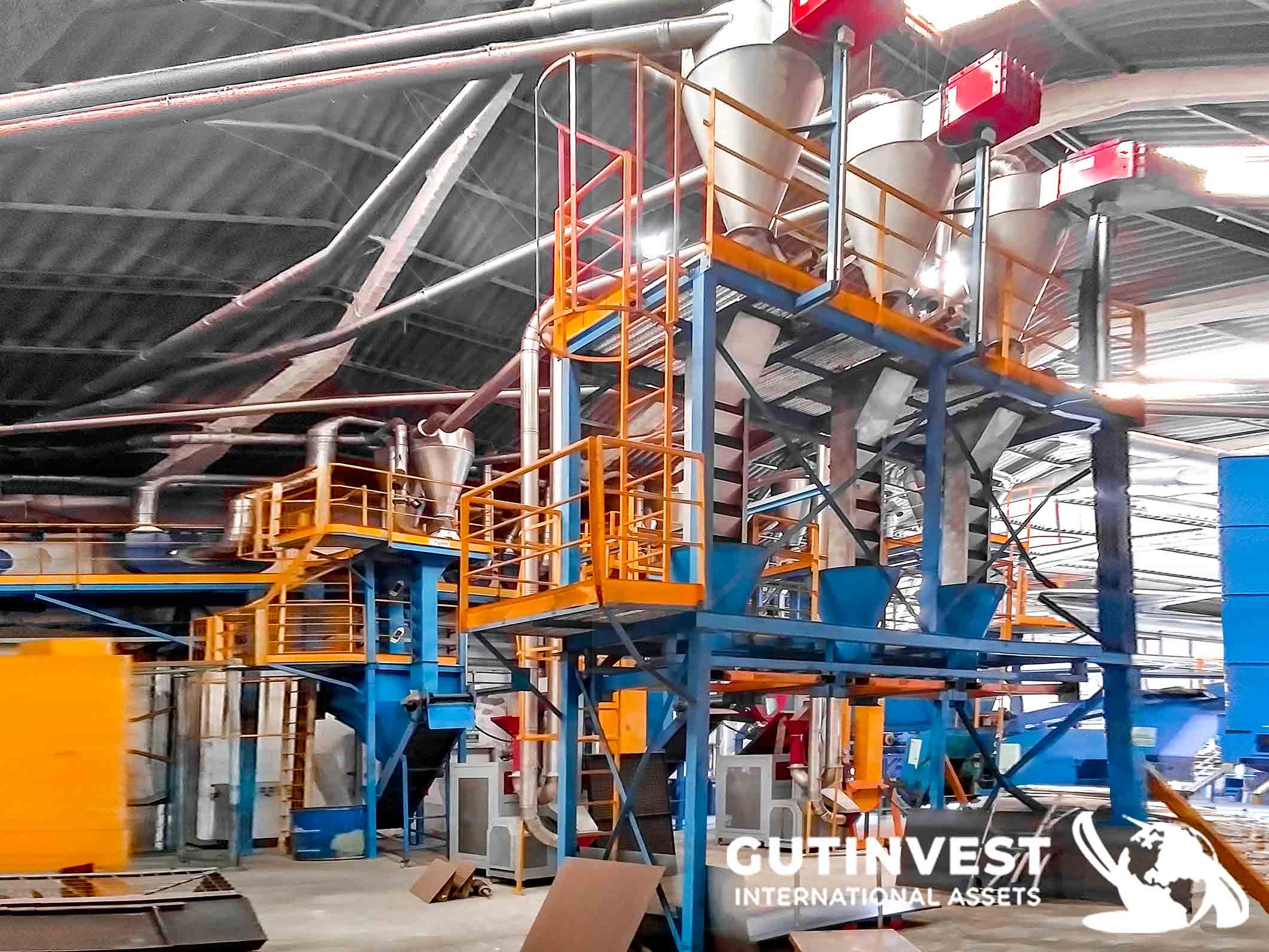 Complete line for sale for recycling tires - 10.000T/year.