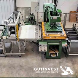 Line for manufacture plastic bags - welding press
